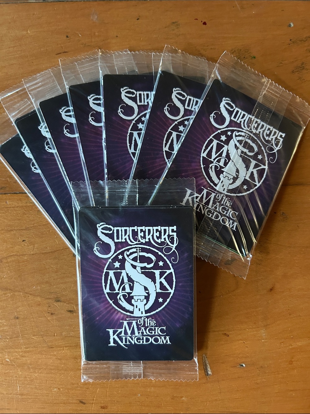 Lot of 8 Disney Sorcerers of the Magic Kingdom Sealed Card Packs - Vintage SOTMK